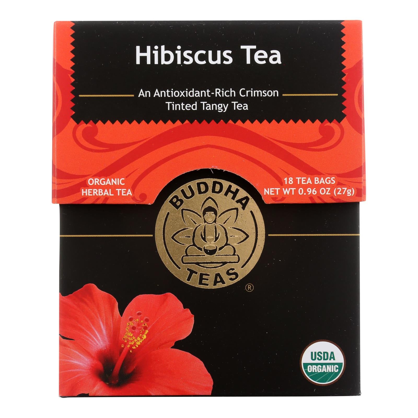 Tisanes de Bouddha, Thés de Buddha - Thé biologique - Hibiscus - Boite de 6 - 18 Compte (Paquet de 6)