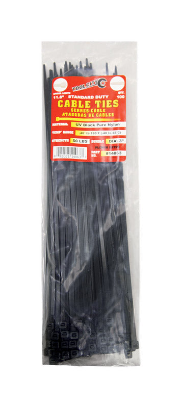 La ville des outils, Tool City 11.8 in. L Black Cable Tie 100 pk