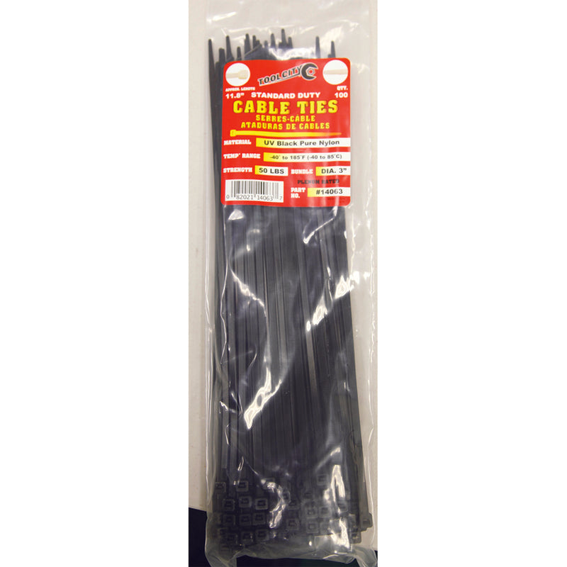 La ville des outils, Tool City 11.8 in. L Black Cable Tie 100 pk