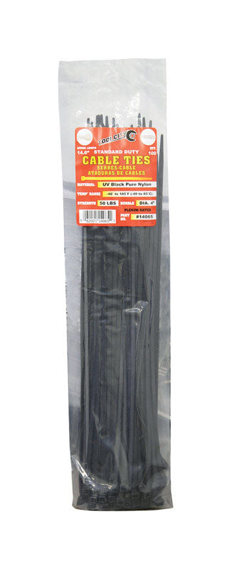 La ville des outils, Tool City 14.6 in. L Black Cable Tie 100 pk