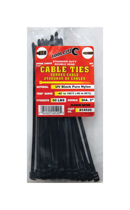 La ville des outils, Tool City 8.25 in. L Black Cable Tie 25 pk