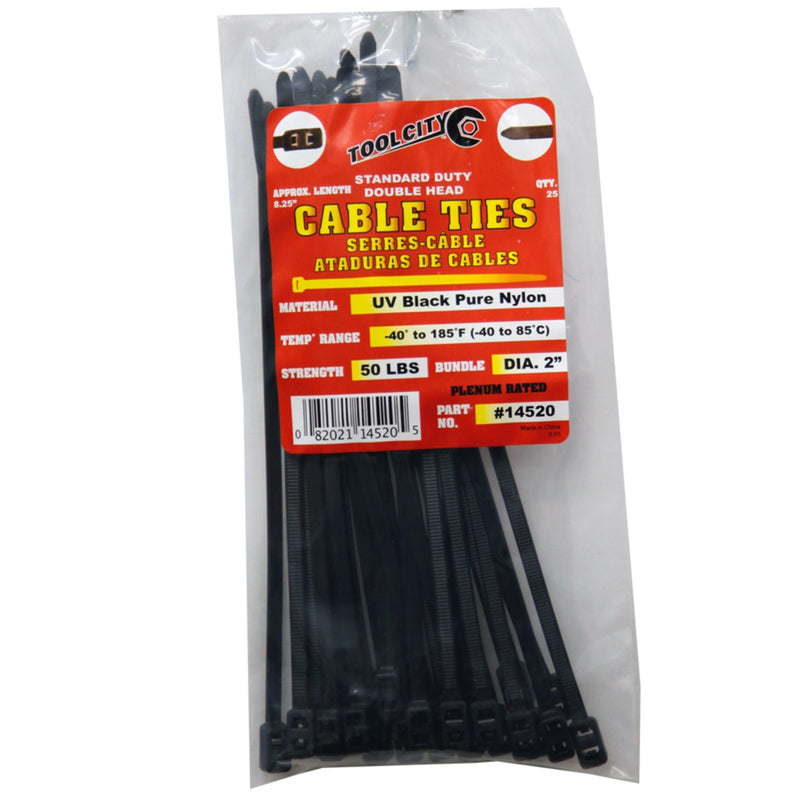 La ville des outils, Tool City 8.25 in. L Black Cable Tie 25 pk