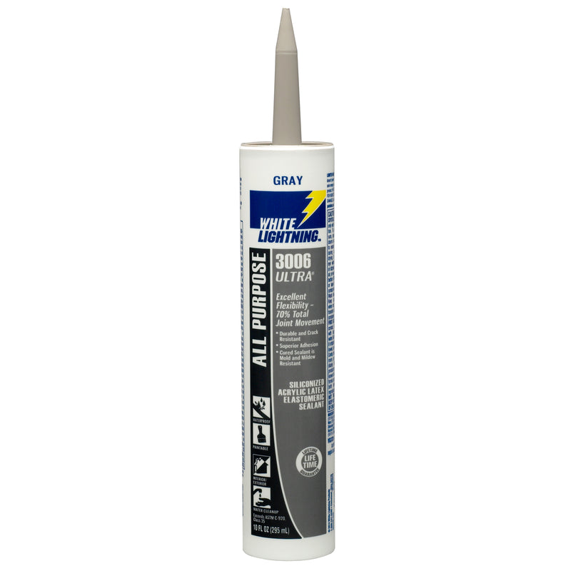 PRODUITS WHITE LIGHTNING, White Lightning 3006 Ultra Almond Siliconized Acrylic Latex Sealant 10 oz (paquet de 12)