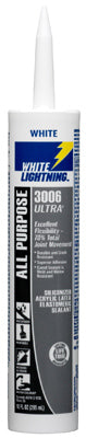 ÉCLAIRAGE BLANC, White Lightning 3006 Ultra White Siliconized Acrylic Latex Sealant 10 oz (paquet de 12)