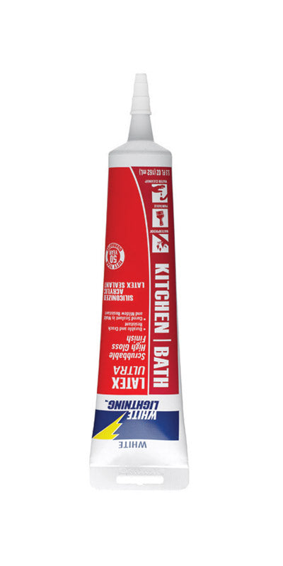 PRODUITS WHITE LIGHTNING, White Lightning Blanc Latex Caulk Sealant 5.5 oz (Pack de 12)