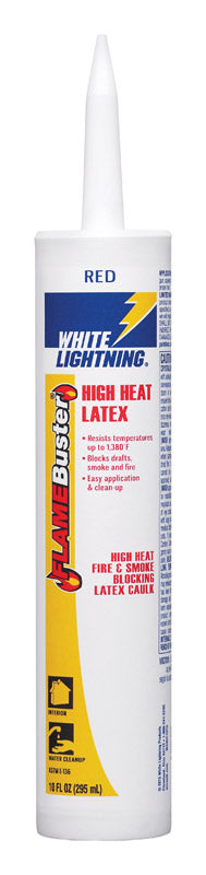 PRODUITS WHITE LIGHTNING, White Lightning Flame Buster Red Latex Adhesive Caulk 10 oz (Pack of 12).