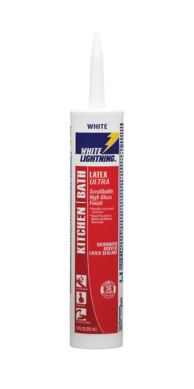 PRODUITS WHITE LIGHTNING, White Lightning White Latex Caulk Sealant 10 oz (Pack de 12)