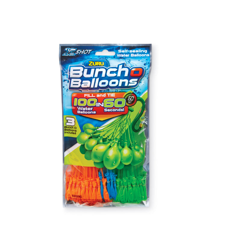 Zuru X SHOT, Zuru X Shot Bunch O Balloons Ballons d'eau auto-scellants caoutchouc Assorted 3 Pc.